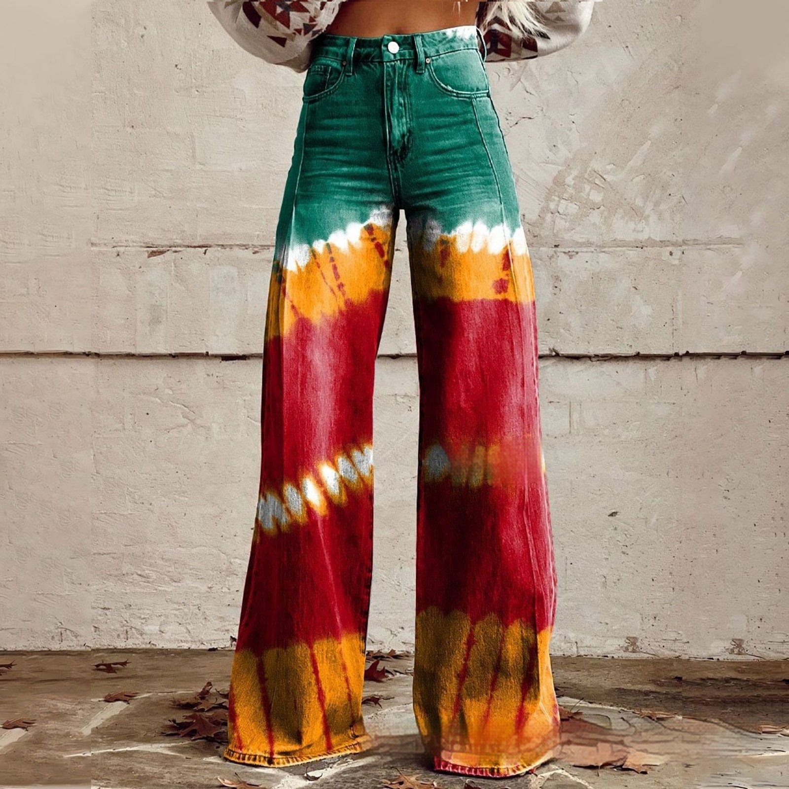 276bdf95-35b9-4c3a-8f23-2bce0545c15c.jpg بنطلون نسائي كاجوال من ماركة فورين تريد، بنطلون جينز واسع الساق