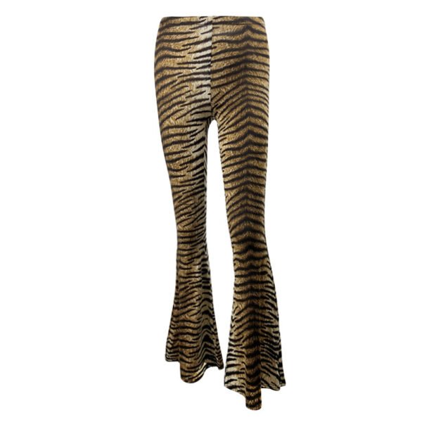 45aa9627-0049-44ae-ad42-491502abb9fa.jpg بنطلون نسائي كاجوال بخصر عالٍ، بنطلون ضيق بنقشة جلد النمر، بنطلون واسع من الأسفل
