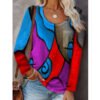 ca265100-15be-414d-8b77-83dde3871f61.jpg تيشيرت نسائي كاجوال بأكمام طويلة، مقاسات كبيرة، بلوزة بألوان متناسقة