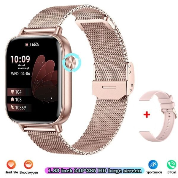 ساعة ذكية مزودة بعداد خطوات، ومراقبة معدل ضربات القلب، ومكالمات بلوتوث، وشاشة لمس 169