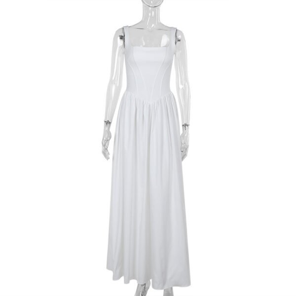 فستان أنيق ضيق بلون موحد للنساء