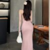 فستان أنيق مزين بزهرة ثلاثية الأبعاد