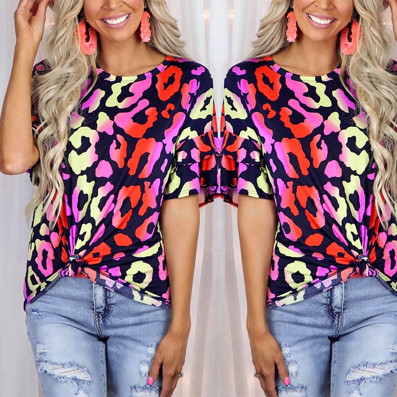 494ab1cc-59af-40a8-95b5-3bf9da4de389-1.jpg تيشيرت نسائي مطبوع بأكمام قصيرة ورقبة دائرية