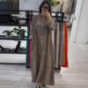 فستان أنيق بأكمام طويلة بتصميم خياطة عصري للنساء