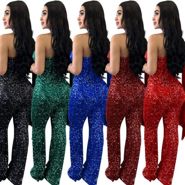 e0c0916f-c308-4bae-b037-7f5b8e2cfeb2.jpg جمبسوت نسائي بلون سادة بدون أكمام بكتف واحد مزين بالترتر