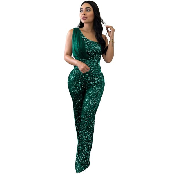 e799133d-d4bc-44a8-936f-9cfd06bc3f8b.jpg جمبسوت نسائي بلون سادة بدون أكمام بكتف واحد مزين بالترتر