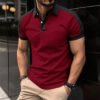قميص رجالي بأكمام قصيرة مناسب للعمل، قميص بولو صيفي غير رسمي