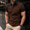 قميص رجالي بأكمام قصيرة مناسب للعمل، قميص بولو صيفي غير رسمي