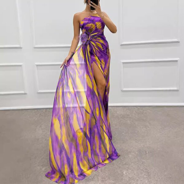 d3487780-1752-4003-9124-e8f3119c46c1.jpg فستان شيفون بنقشة زهور وفتحة جانبية، مناسب للحفلات والمناسبات غير الرسمية، فستان طويل للنساء