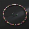 طقم إكسسوارات زفاف كلاسيكي مرصع بالزركون وتصميم بأربعة مخالب